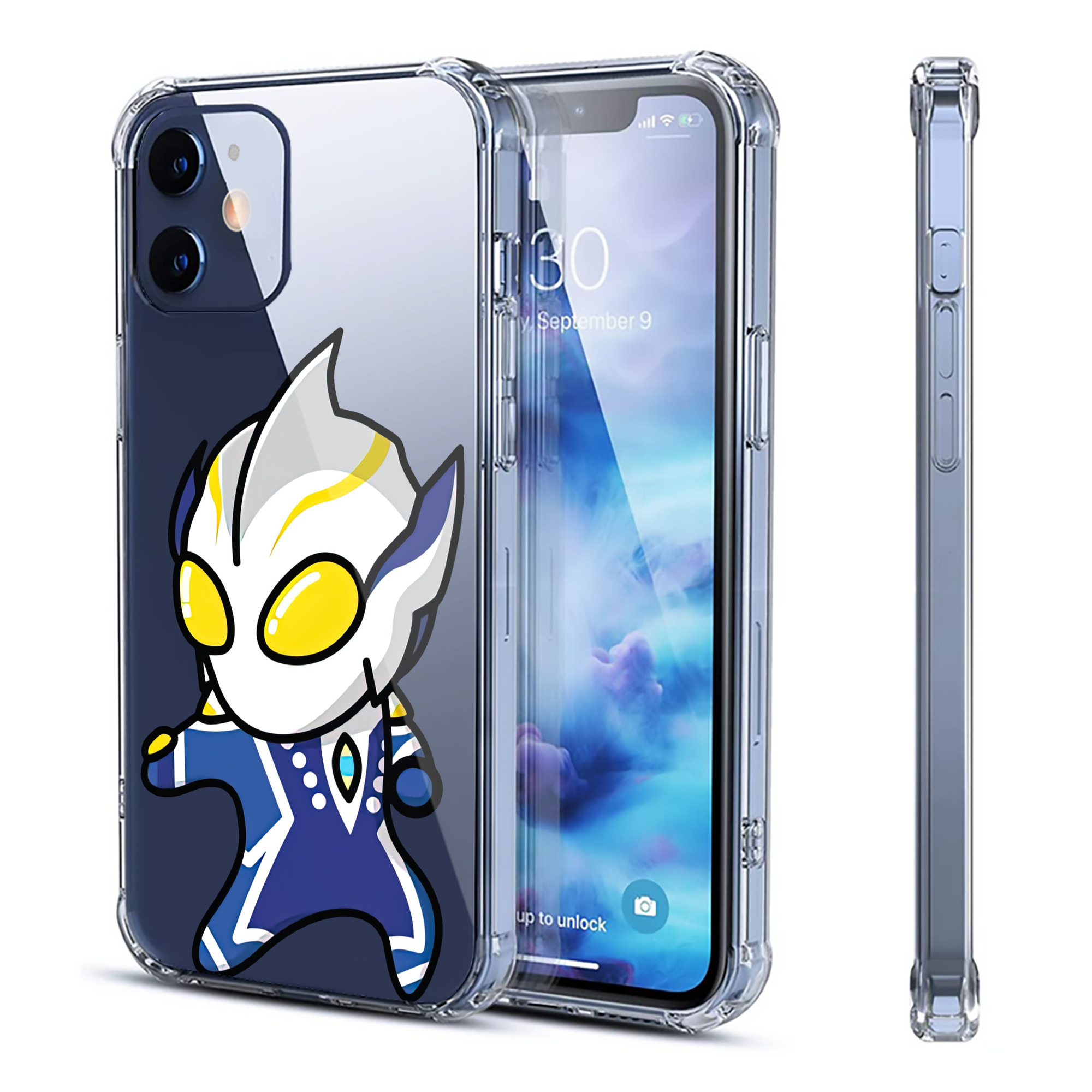 （画像用） ウルトラマン Ultraman 【iPhone 12シリーズ対応】透明スマホケース（クリアソフトケース）